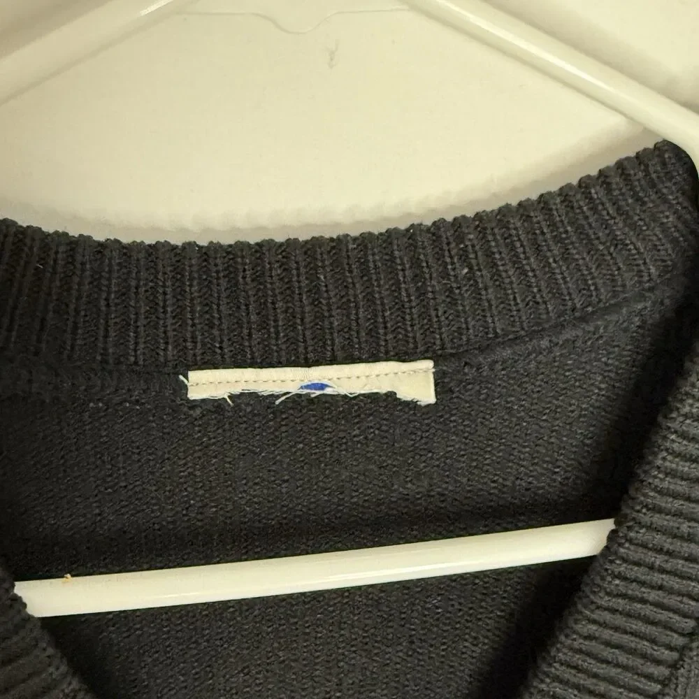 Sweater Vest Uniform Black With Blue Knit Size L VF Imagewear